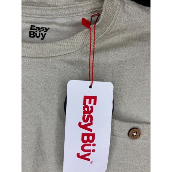 EASY BUY NEW Short Sleeve Tee Boys 5/6 Tan Pocket Button Casual Stretch - Picture 6 of 6